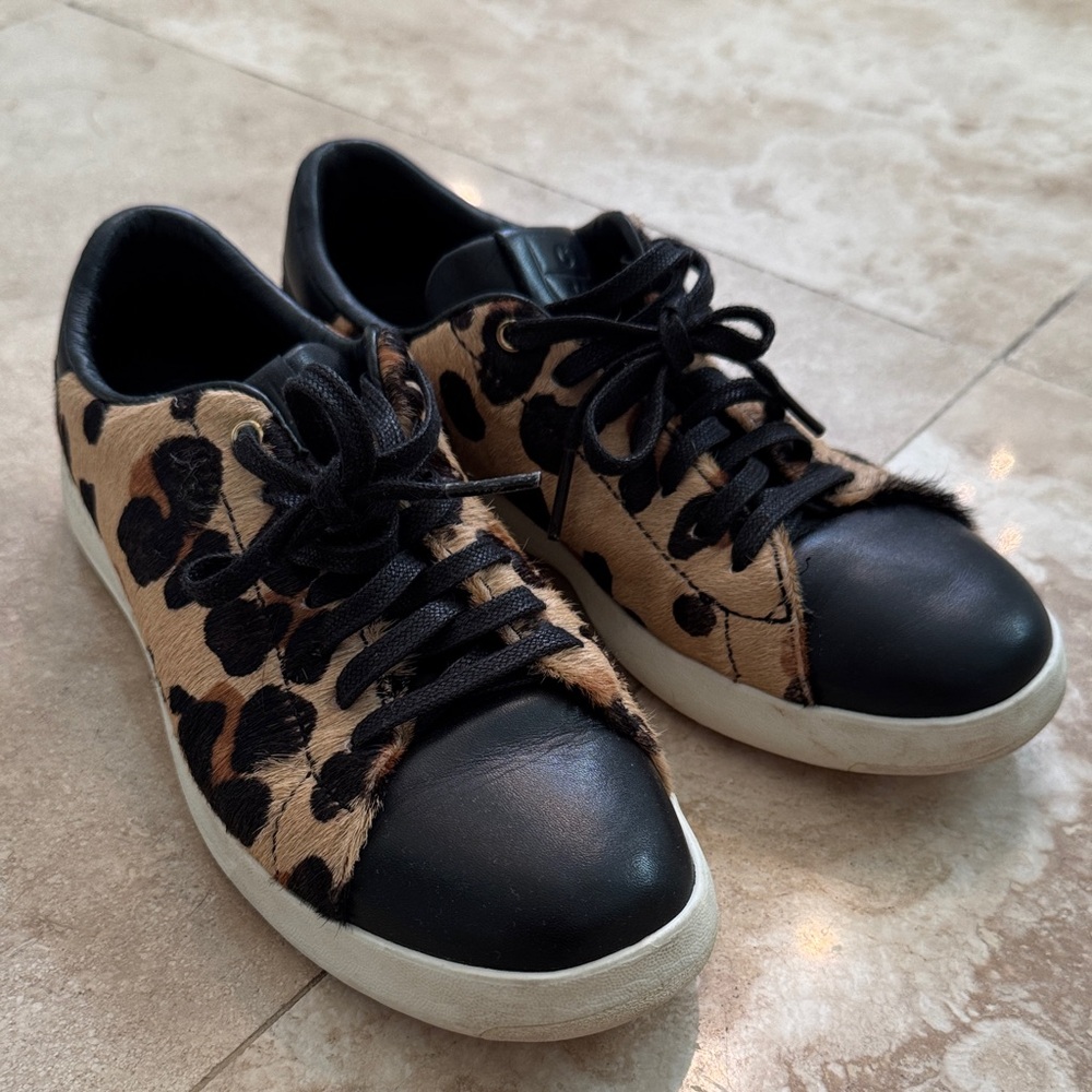 Cole Haan Grand pro fur, leopard print size 6